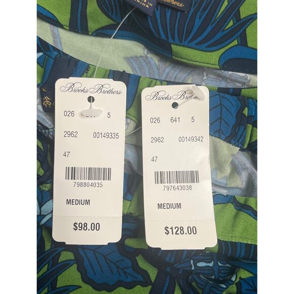 NWT Brooks Brothers Resort Wear pant Set green turquoise, size medium, MSRP $226 - Picture 3 of 16